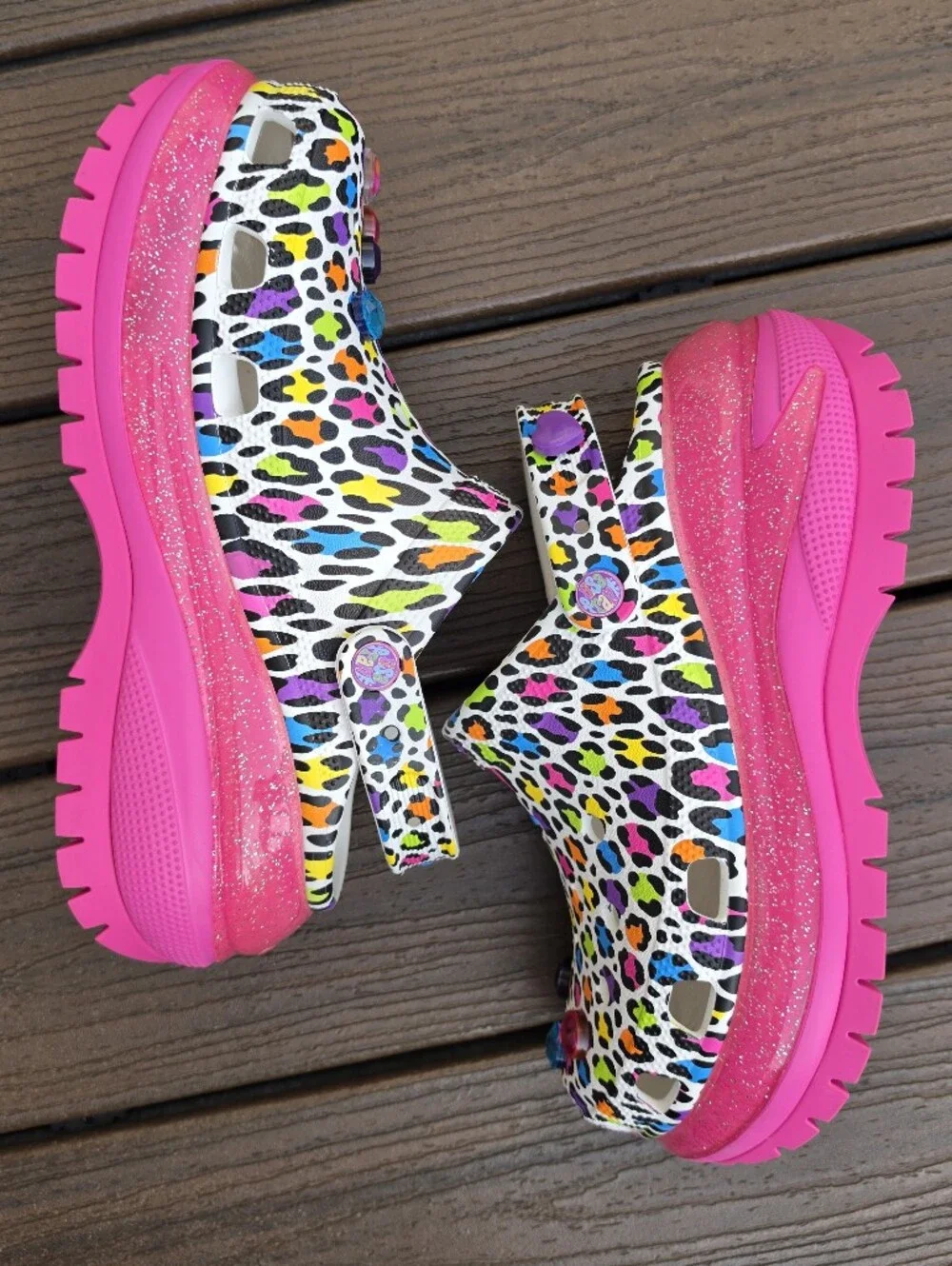 Crocs X Lisa Frank Mega Crush Clogs Size M8/W10 ••EXCELLENT CONDITION••